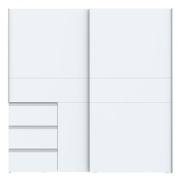 Forte Розсувна шафа 200 см з висувними ящиками Winn 2, біла, W2QS323E71-120 - Home Club