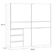 Forte Шкаф-купе 200 см с ящиками Winn 2, белый, W2QS323E71-120 - Home Club, изображение 6