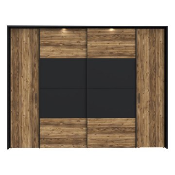 Forte Шафа 280 см з підсвічуванням Hayato Чорний/Альпійська ялина, JBMS12411B-M215 - Home Club