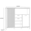 Forte Шафа 150 см з ламелями та шухлядами Jytana Дуб Mauvella/Чорний, JTNR332L-M635 - Home Club, зображення 6