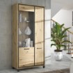 Forte Вітрина 100 см Trondheim Дуб Artisan/Дуб чорний, TDHV821L-C773 - Home Club