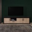 Forte Тумба під телевізор 210 см Black Hill Слива Comano/Чорний, BLHT1411-C876 - Home Club