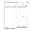 Forte Розсувна шафа 200 см Sophistispace, біла, SSQS32411-120 - Home Club, зображення 5