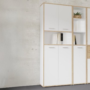 Forte Шафа з дверцятами 85 см Keflavik Білий/Дуб Artisan, KFLR822-C881 - Home Club