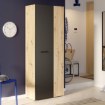 Forte Шафа для взуття 70 см Net306 Дуб Artisan/Чорний, MS263-M712 - Home Club