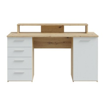 Forte Письмовий стіл 145x60 см з надставкою для монітора Secret Grey/Дуб Artisan, MT980-M823 - Home Club