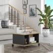 Forte Прямокутний журнальний столик 80x55 см Trondheim, дуб Artisan/чорний дуб, TDHT511-C773 - Home Club