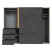 Forte Розсувна шафа 250 см із шухлядами Winn 2, дуб Artisan/бетон, W2QS52331-C752 - Home Club, зображення 3