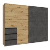 Forte Розсувна шафа 250 см із шухлядами Winn 2, дуб Artisan/бетон, W2QS52331-C752 - Home Club, зображення 4