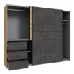 Forte Розсувна шафа 250 см із шухлядами Winn 2, дуб Artisan/бетон, W2QS52331-C752 - Home Club, зображення 5