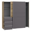 Forte Шкаф-купе 200 см с ящиками Winn 2, дуб «Флагстафф» светлый/графит, W2QS323E71-M629 - Home Club, изображение 5
