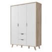 Forte Шафа 140 см із шухлядами Vankka, дубове покриття/білий, FINVNKS831-L25 - Home Club, зображення 6