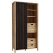 Forte Стелаж 100 см з ламелями та шухлядами Jytana Дуб Mauvella/Чорний, JTNR722L-M635 - Home Club, зображення 4