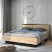 Forte Двоспальне ліжко 180x200 см Trondheim Дуб Artisan/Дуб чорний, TDHL1182-C773 - Home Club