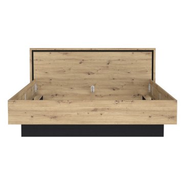 Forte Двоспальне ліжко 180x200 см Trondheim Дуб Artisan/Дуб чорний, TDHL1182-C773 - Home Club