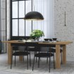 Forte Розкладний стіл 180x90 см Kaszimiro, дуб Waterford/чорний, TBLT7034-M465 - Home Club