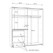 Forte Розсувна шафа з дзеркалом і шухлядами, 170 см, Winn 2, біла, W2QS8233S-120 - Home Club, зображення 5