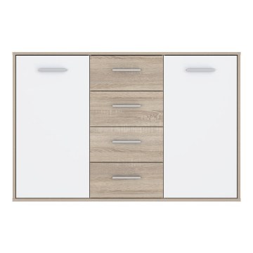 Forte Комод 120 см Antuza, белый/дуб Сонома, NTU231-Q45F - Home Club