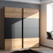Forte Розсувна шафа 200 см Dalate Дуб Катанія/Чорний, DKSS32411-M267 - Home Club