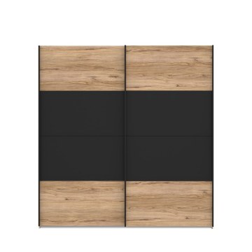 Forte Розсувна шафа 200 см Dalate Дуб Катанія/Чорний, DKSS32411-M267 - Home Club
