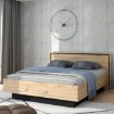 Forte Двоспальне ліжко 160x200 см Trondheim, дуб Artisan/чорний дуб, TDHL1162-C773 - Home Club