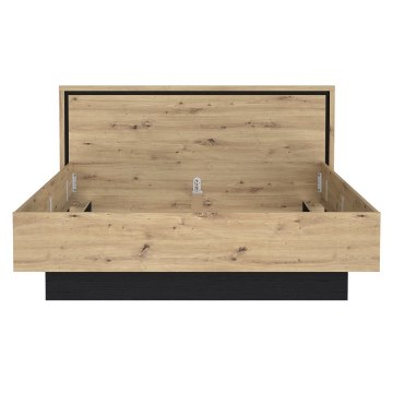 Forte Двоспальне ліжко 160x200 см Trondheim, дуб Artisan/чорний дуб, TDHL1162-C773 - Home Club
