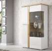 Forte Вітрина 100 см з підсвічуванням Tuluza Білий/Дуб Artisan, TUZV621B-C843 - Home Club