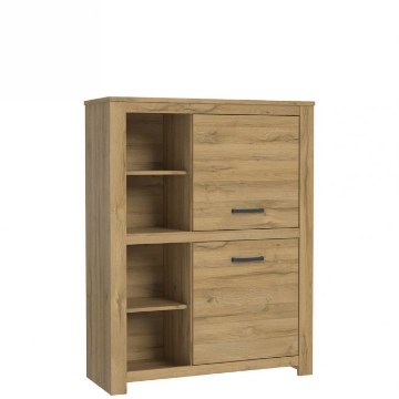 Forte Низька широка шафа, частково закрита, Havanna, дуб зі старінням, HVNS421R-D67 - Home Club