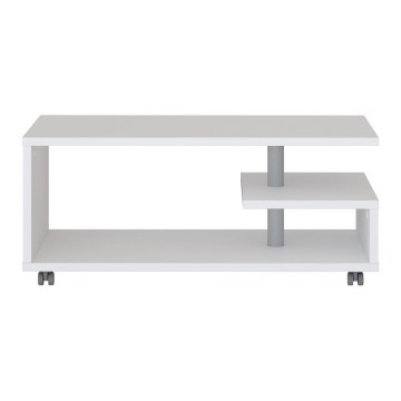 Forte Кофейный столик на колесиках 105x60 см Bailey, белый, BL1T01-120 - Home Club