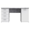 Forte Письменный стол 145x60 см с 4 ящиками и тумбой, белый/бетонный, MT926-C264 - Home Club, изображение 2