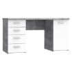 Forte Письменный стол 145x60 см с 4 ящиками и тумбой, белый/бетонный, MT926-C264 - Home Club, изображение 4