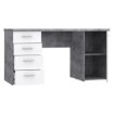 Forte Письменный стол 145x60 см с 4 ящиками и тумбой, белый/бетонный, MT926-C264 - Home Club, изображение 5