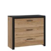 Forte Комод с 3 ящиками Dalate, дуб «Катания»/чёрный, DQLK211-M265 - Home Club, изображение 4