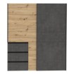 Forte Шкаф-купе 170 см с ящиками Winn 2, дуб Artisan/бетон, W2QS823E71-C752 - Home Club, изображение 2