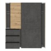 Forte Шкаф-купе 170 см с ящиками Winn 2, дуб Artisan/бетон, W2QS823E71-C752 - Home Club, изображение 3