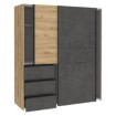 Forte Шкаф-купе 170 см с ящиками Winn 2, дуб Artisan/бетон, W2QS823E71-C752 - Home Club, изображение 5