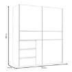 Forte Шкаф-купе 170 см с ящиками Winn 2, дуб Artisan/бетон, W2QS823E71-C752 - Home Club, изображение 6