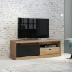 Forte Тв-тумба 160 см Kaszimiro Дуб Waterford/Чорний, KZMT221L-M328 - Home Club