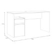 Forte Білий письмовий стіл 140x55 см із шухлядою та шафкою Modultrick, MDUB112-M961 - Home Club, зображення 7