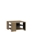 Forte Кавовий столик з ламелями 80x80 см Joakimis Дуб Mauvella/Чорний, CFTT5150-M682 - Home Club, зображення 2