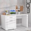 Forte Білий письмовий стіл 140x70 см із шухлядою та шафкою Snow, SNWB21-C50 - Home Club