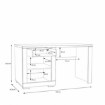 Forte Білий письмовий стіл 140x70 см із шухлядою та шафкою Snow, SNWB21-C50 - Home Club, зображення 5