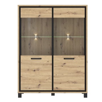 Forte Вітрина 120 см Trondheim Дуб Artisan/Дуб чорний, TDHV623-C773 - Home Club
