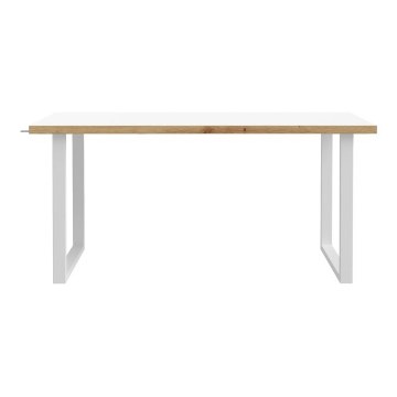 Forte Письмовий стіл 160x75 см Keflavik, білий / дуб Artisan, KFLB422-M897 - Home Club
