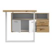 Forte Письмовий стіл 160x75 см з комодом Keflavik, білий / дуб Artisan, KFLB141-C881 - Home Club, зображення 3
