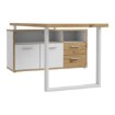 Forte Письмовий стіл 160x75 см з комодом Keflavik, білий / дуб Artisan, KFLB141-C881 - Home Club, зображення 4