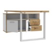 Forte Письмовий стіл 160x75 см з комодом Keflavik, білий / дуб Artisan, KFLB141-C881 - Home Club, зображення 5