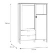 Forte Вітрина 110 см із шухлядами Saitama, дуб Mauvella/Secret Grey, SQMV521L-M826 - Home Club, зображення 7