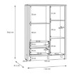 Forte Вітрина 110 см із шухлядами Saitama, дуб Mauvella/Secret Grey, SQMV521L-M826 - Home Club, зображення 8
