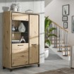 Forte Вітрина 100 см Trondheim Дуб Artisan/Дуб чорний, TDHV622L-C773 - Home Club